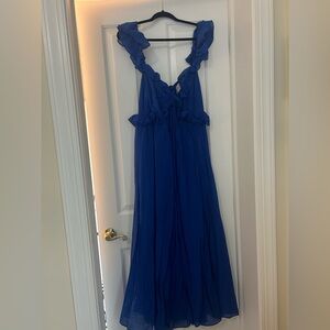 Royal Blue H&M Ruffle Dress Open Back
